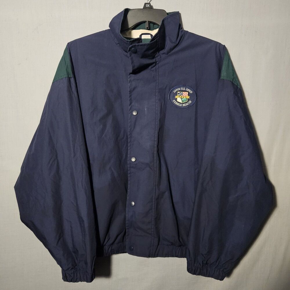 VTG 2000 Golf Jacket 100th US Open Gear for Sports Pebble Beach XL Blue Green